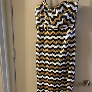Gianni Bini sequin chevron maxi dress